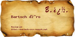 Bartsch Örs névjegykártya