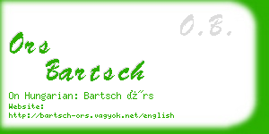 ors bartsch business card